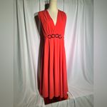Halston Heritage  Coral Sleeveless Asymmetrical dress | 10 NWT Photo 4