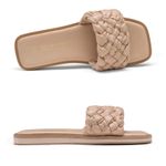 Dream Paris Dream Pairs NEW Square Open Toe Woven Slide Sandals Photo 3