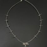 Vintage Native American Zuni Southwestern Liquid Silver Bird Fetish Necklace Photo 4