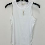 Madewell Regenerative Cotton Ribbed Cutaway Tank Top Basics Stretch White XS NWT Photo 5