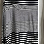 Merona  Black White Striped Foldover Waist Maxi Skirt Size Medium Photo 0