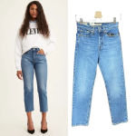 Levi's Wedgie Straight Jeans Jive Sound Wash Size 24 Photo 1