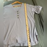 Madewell  Relaxed Oversized Henley Tee in Faded Lavender. Size Small. Photo 5