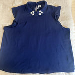 Elle  Tank Top Women's Size XXL  Blue  Spring Summer Shirt Collar Photo 0