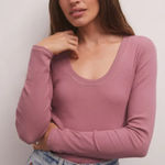 Z Supply Women's Mauve Long Sleeve Top Large Photo 0