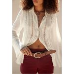 Free People  FP One Mila Shirt in Optic White Ethereal Dainty Romantic Large Photo 6