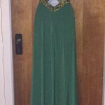 Green & Gold Beaded Riva Designs Ballgown Fancy Prom Dress Size 6 Photo 2