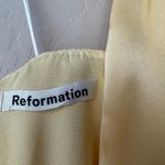 Reformation  Dress Maddison Butter Yellow Silk‎ Satin Halter Midi Dress Size 4 Photo 9