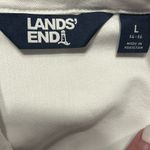 Lands' End  Women's White Denim Jacket L Long Sleeve Casual Photo 13