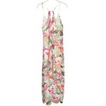 Old Navy  Womens Floral Chiffon Maxi Dress Sz Medium tall Sundress white tropical Photo 2