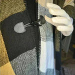 Akira  Boho Plaid Pleated Kimono long Maxi Poncho.   A36 Photo 4