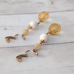 Vintage Clip On Earrings Pale Orange Photo 4