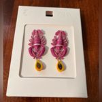 ZARA Pink Lobster Papaya Earrings New in Box Bohemian Boho Hippie Photo 2