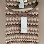 Design History - NWT | Chevron Neutral Sweater T- With Open Knit & Ribbed Trim Photo 8