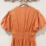 ASTR  Citrine Linen Bow Front Midi Dress Turmeric Orange One Size NWT Photo 8