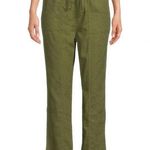 Women’s Linen Blend Cargo Pants Army Green Size Small Photo 0