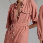 Pilcro Anthropologie  Rust Orange Stretch Linen Shorts Romper Size xxs Photo 0