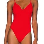 Good American NWT Showoff Underwire One-Piece Swimsuit in Bright Poppy Photo 0