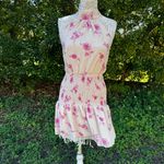 Cider ‎ Women’s Floral Halter Shirred Mini Dress Peach Size M Party Cocktail Photo 1