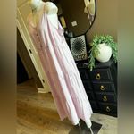 Sonoma Pink & White Stripe Linen Tiered Ruffle Boho Maxi Dress Size 2X NWT Photo 3