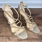 Jewel Badgley Mishka Gold Glitter Heels Size 10 Photo 5