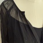 Ella Moss Black Chiffon Drapery Blouse Photo 2