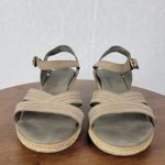 Timberland  Earthkeepers Whittier Womens Sandals 9 Gray Jute Leather Wedge 8260R Photo 3