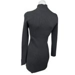 French Connection Lydia Black Rib Knit Long Sleeve Cutout Mini Sweater Dress S Photo 1