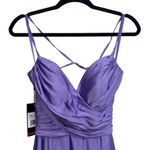 La Femme NEW NWT  Criss Cross Back Maxi Gown In Lavender Photo 3