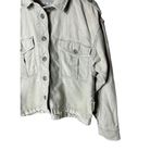 American Eagle Olive Green Cotton Military Cropped Jacket Shacket Size Medium Photo 4