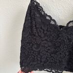 EXPRESS Black Full Lace Spaghetti Strap Crop Top Women's Size Medium Photo 2