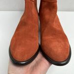 Garnet Hill  Size 7 Booties Orange Suede Ankle Boots Zip Italy Leopard Women’s Photo 8