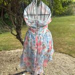 Lulu’s Beautiful Presence Light Blue Floral Chiffon Halter Mini Dress Size M Photo 5