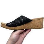 Baretraps “Flossey” Black Slip-On Cork Wedge Sandals Women’s Size 9M Photo 11