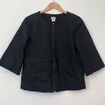 Chico's 0 Short 3/4 Sleeve Jacket Solid Black Cropped Work Office Blazer 4 / 6 Photo 0