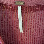 Free People  NWOTS Red Sequin Shirtee Button Down Burgundy Maroon Top size XS Photo 8
