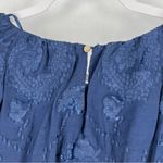 Ophelia Roe  Navy Textured Floral‎ Paisley Puff Sleeve Cropped Blouson Top Photo 8