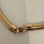 Choker Collar Necklace Gold Tone Abstract Art Inlay Statement Piece Photo 5