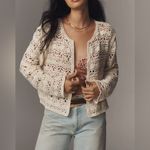 Anthropologie NWT Current Air Crochet Cardigan Sweater - ivory - one size / ALL Photo 2