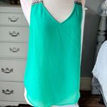 YA Los Angeles Silk Tank Top Green Flowy Womens Large Photo 6