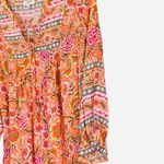 Umgee tangerine orange mix print floral top size M Photo 8