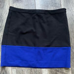 Armani Exchange A/X Black and Royal Blue Color Block Pencil Skirt Mini Skirt Med Photo 0