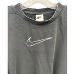Nike  Women Black Crew Neck Cropped Sweatshirt Center Swoosh Athleisure S Photo 5