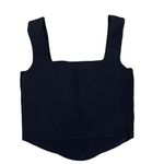 ZARA  Knit Stretchy Cropped Cami Tank Top Black Bustier SZ S #1137 Photo 2