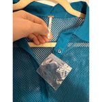 Free People  Siggi Button Down Mesh Cotton Shirt Teal Blue Green Photo 7