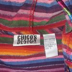Chico's Vintage Design Rainbow Striped Long Sleeve Zip Up Hoodie Size 3 India Photo 3