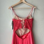 Sherri Hill 53648 Coral Satin Sequin Lace Sleeveless Prom Gown Size 8 NWT Photo 6