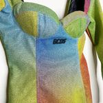 GCDS Rainbow Glitter Party Mini Dress Size Small Silver Photo 2