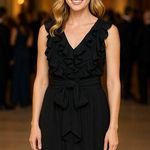 Elie Tahari  Black Ruffle Cocktail Dress Photo 0