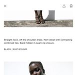 ZARA NWT Black bow front mini dress with white contrasting bows Photo 9